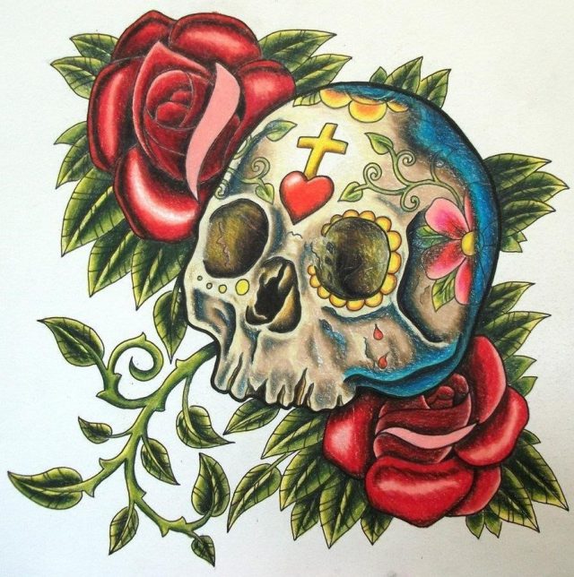 Sugar Design Skull Tattoo 4