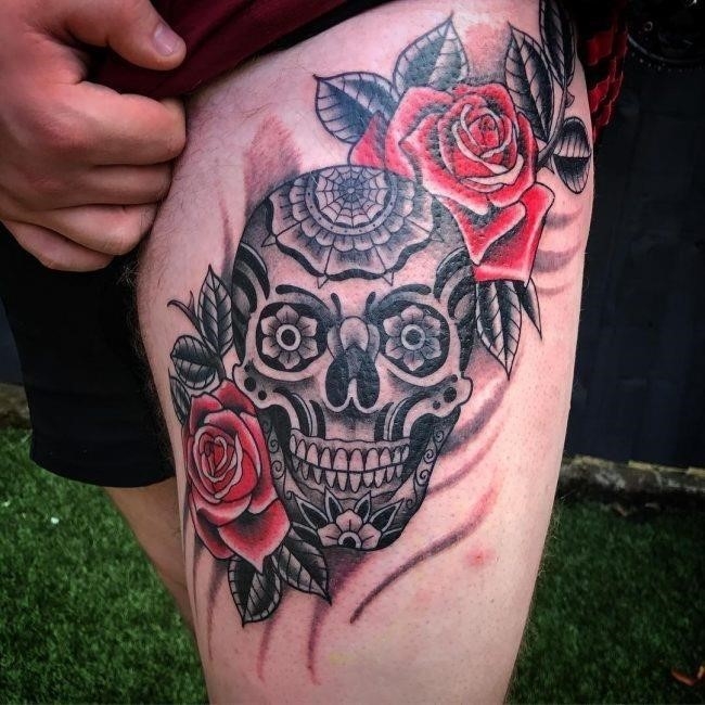 Sugar Skull Girl tattoo by Big Gus TattooNOW