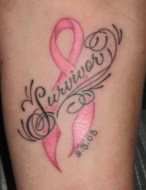 Survivor Memorial Breast Cancer Logo Tattoo Design