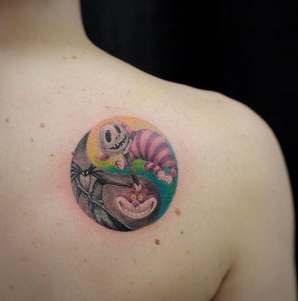 The idea of tiny Cheshire Cat tattoo