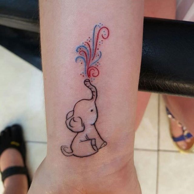 Tiny Elephant Tattoo Design