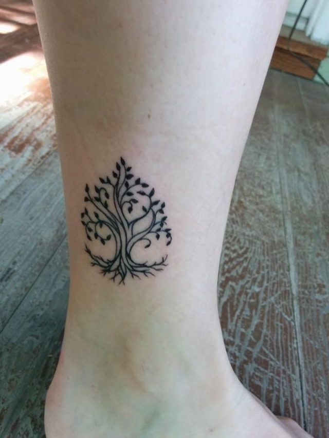 Tree Of Life Tattoo On Side Leg