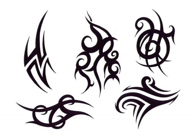 Trendy Black Tribal Tattoos Design