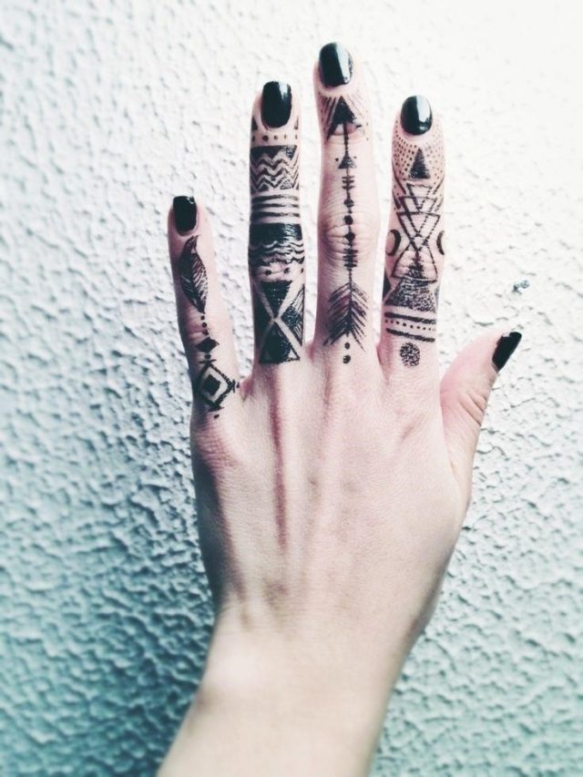 Tribal Finger Tattoos for Women