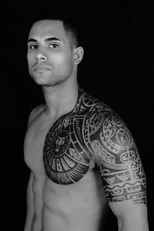 Tribal Lion Tattoo for Men on Shoulder