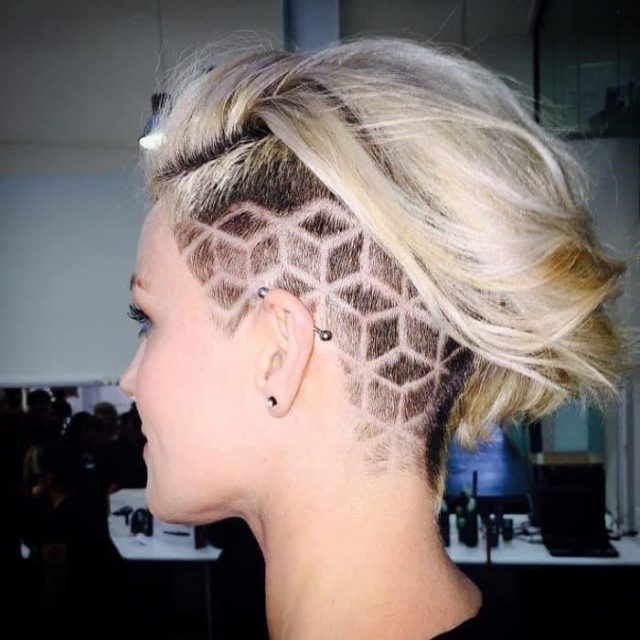 Undercut Hairdresser Tattoos Designs for Girls