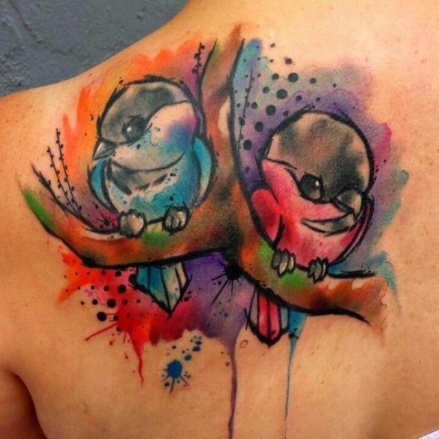 Watercolor Bird Tattoos