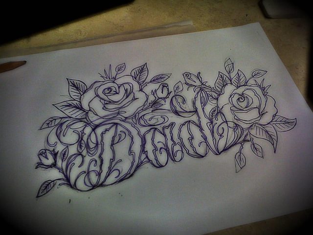 Wonderful In Loving Memory Of Dad Tattoo Sketch
