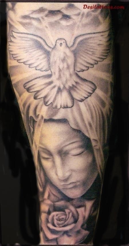 Wonderful Spiritual Theme Tattoo On Full Arm