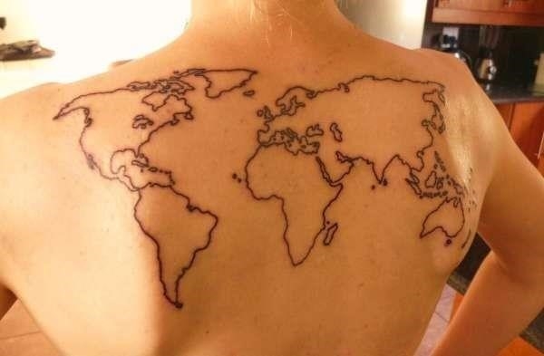 World map tattoo 105821