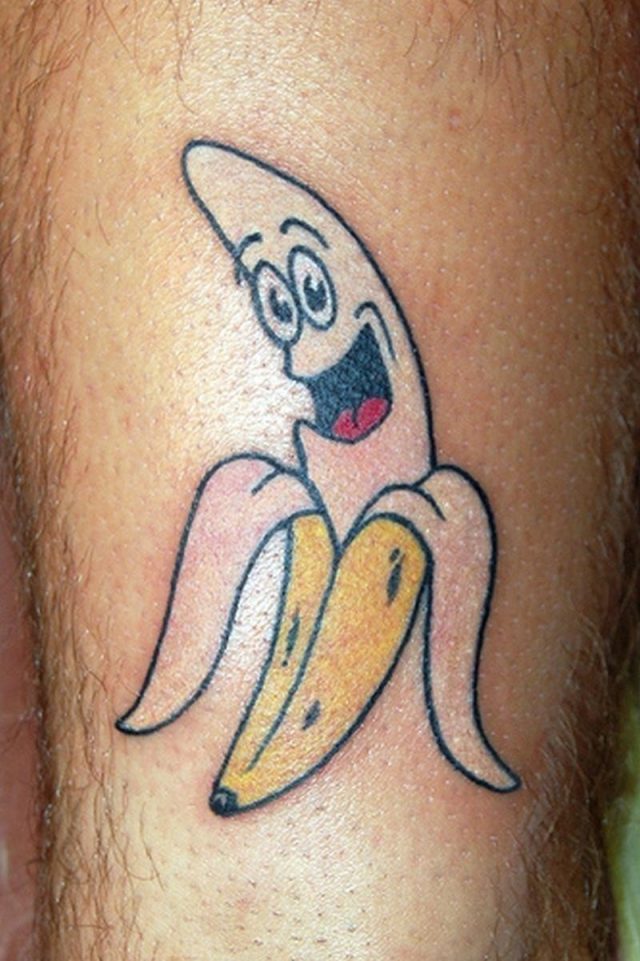 A funny banana tattoo design