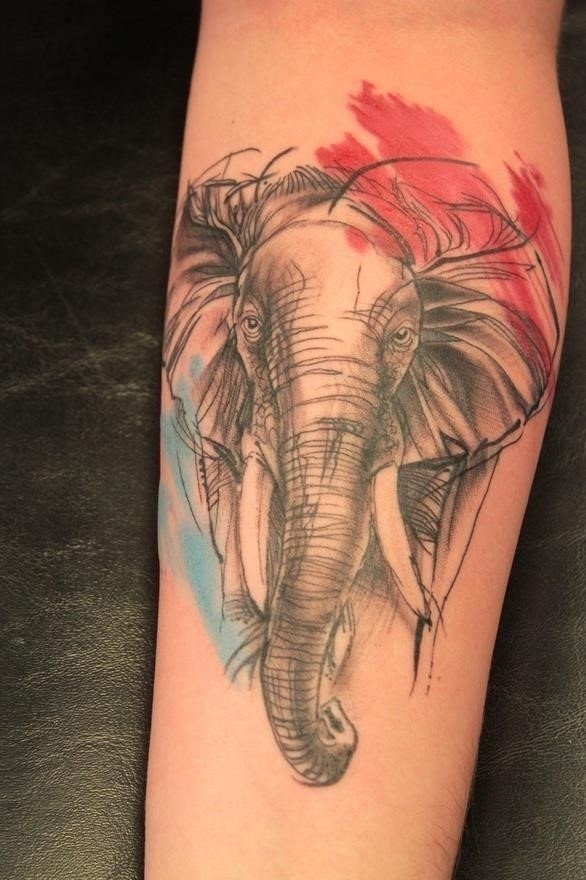 Abstract elephant tattoo 1388887507