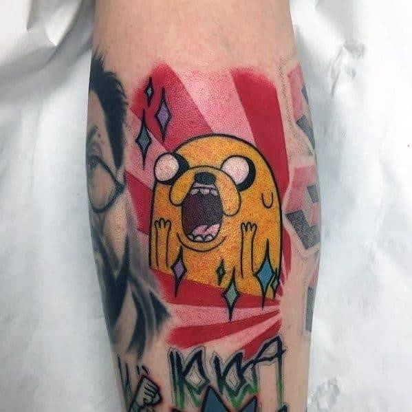 Adventure time tattoo design on man