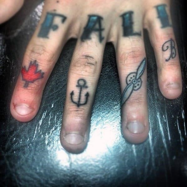 Airplane knuckles tattoo for men
