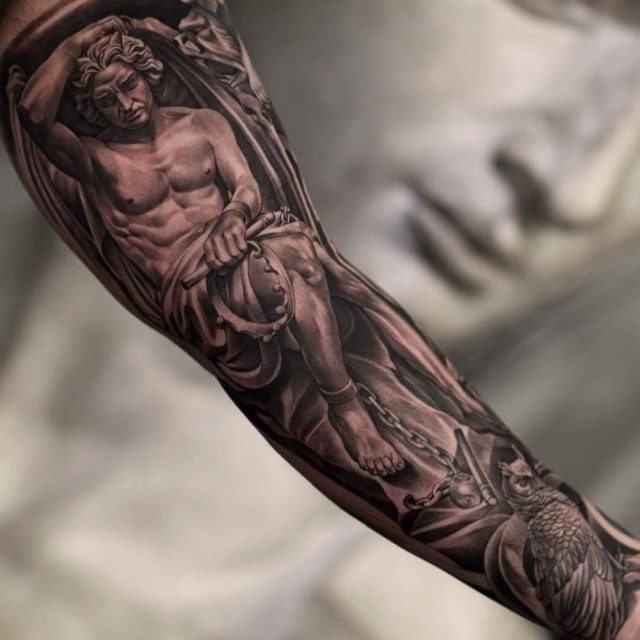 Angel forearm tattoo