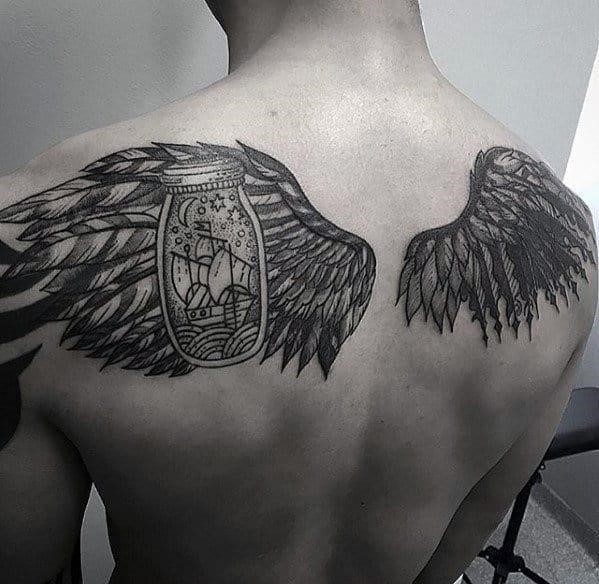 50 Upper Back Tattoos For Men  Masculine Ink Design Ideas