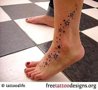 Ankle stars tattoo