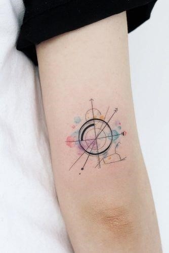 Arrow tattoo designs arm geometric watercolor 334×500