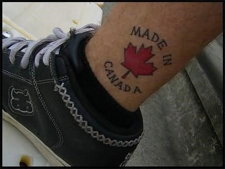 Awesome canadian tattoo on leg