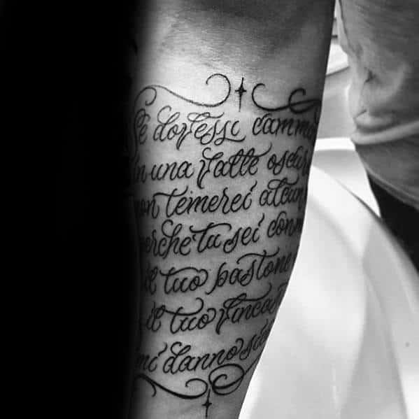 Awesome unique mens forearm quote tattoo ideas
