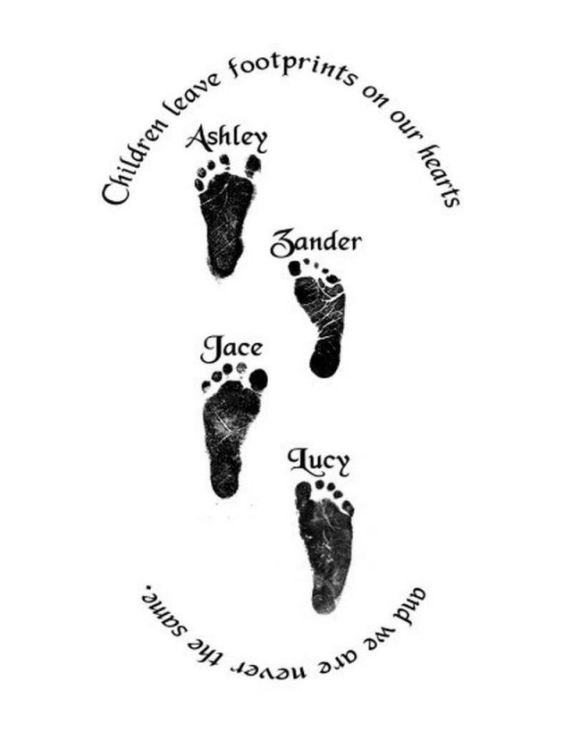 Baby footprints with quote tattoo design