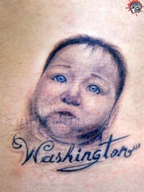 Baby portrait ugliest worst bad tattoos