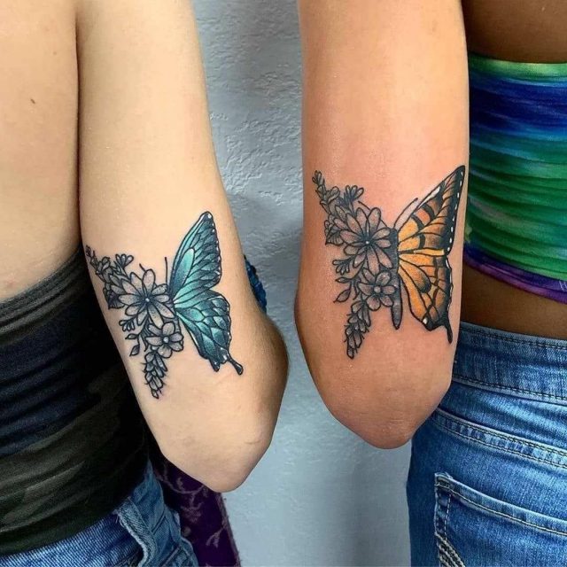 Best friend butterfly tattoos