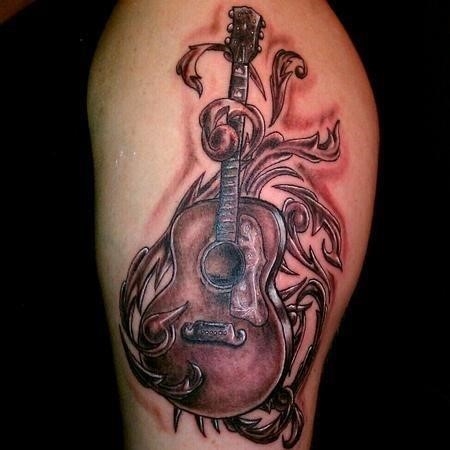 Electric Guitar  Guitar tattoo design Music tattoo designs Music tattoos