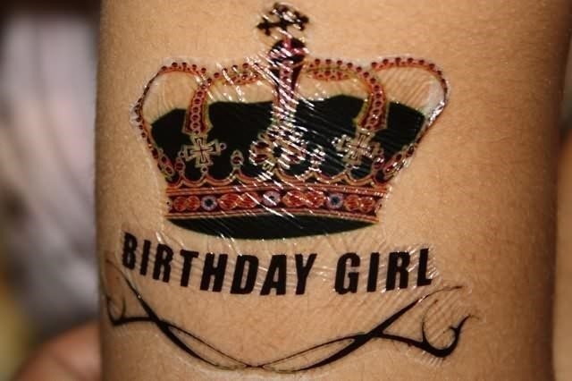 Birthday girl crown tattoo