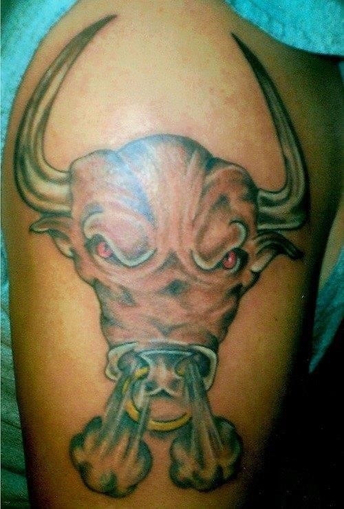 Bull head tattoo