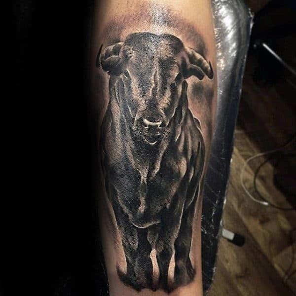 Bull mens taurus inner forearm tattoo designs
