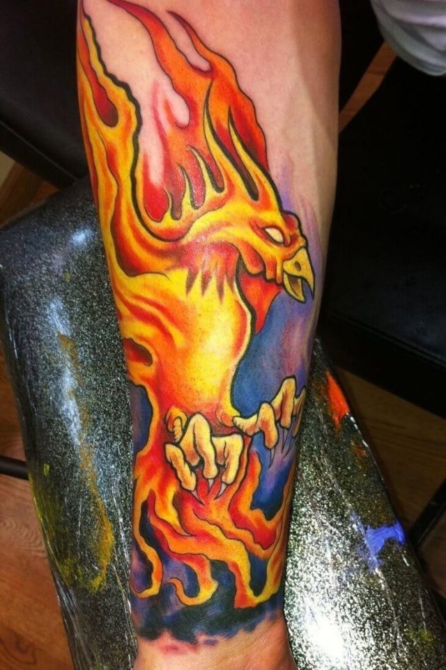 Burning phoenix bird tattoos phoenix tattoo design