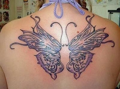 Butterfly wings back shoulder tattoo magic woman girl feminine beauty freedom change spiritual body art1