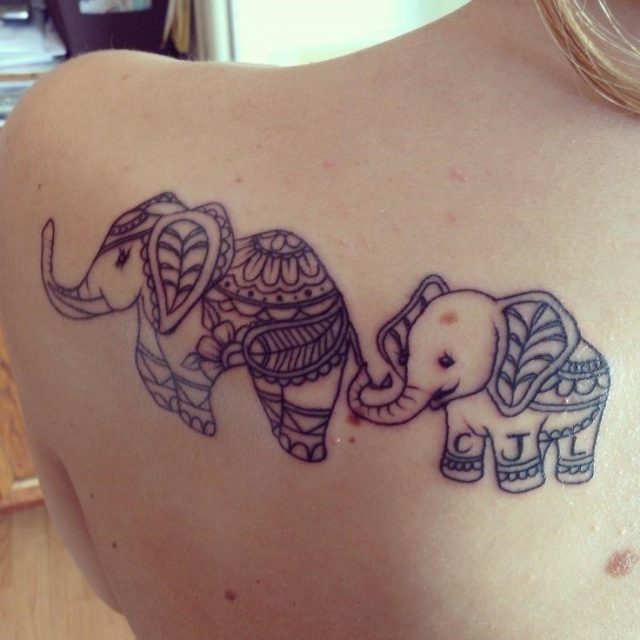 C455e611a1a924d2fa97ac7b3c944124  mother son tattoos mother daughter tattoos elephant