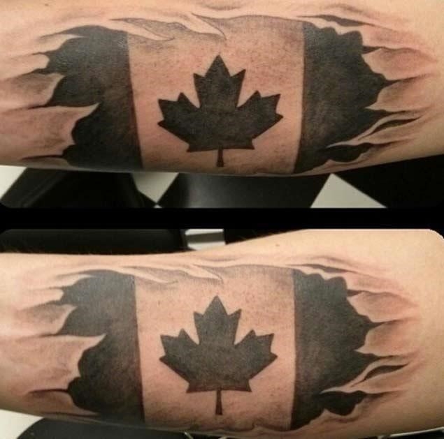 Canadian flag tattoo