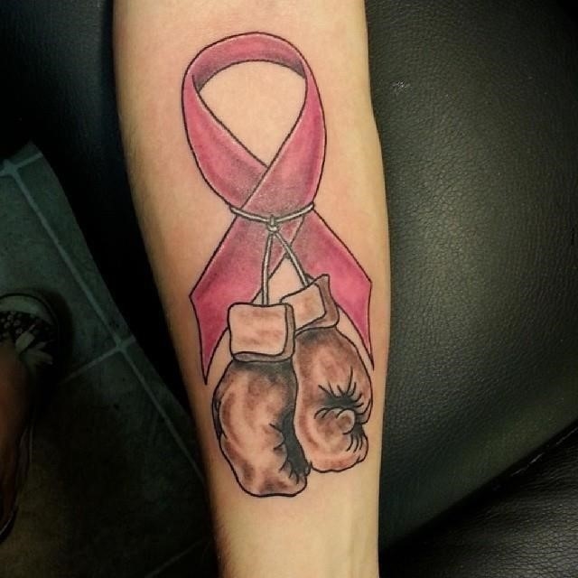 Cancer ribbon tattoo 6