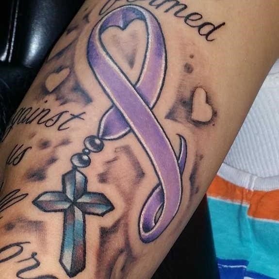 Cancer ribbon tattoos 6