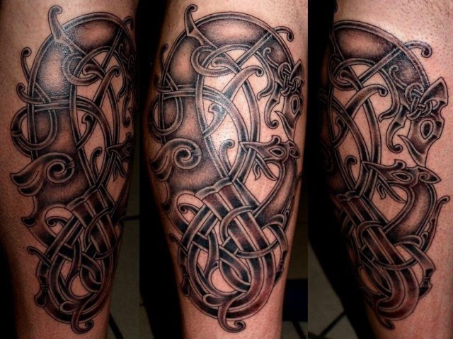 Celtic viking tattoo on sleeve