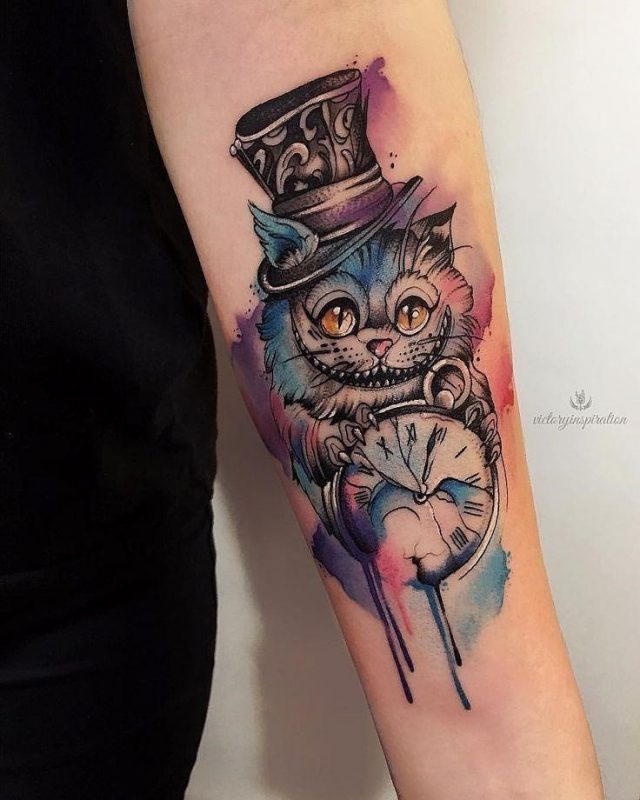 Cheshire cat tattoo ideas pictures 6