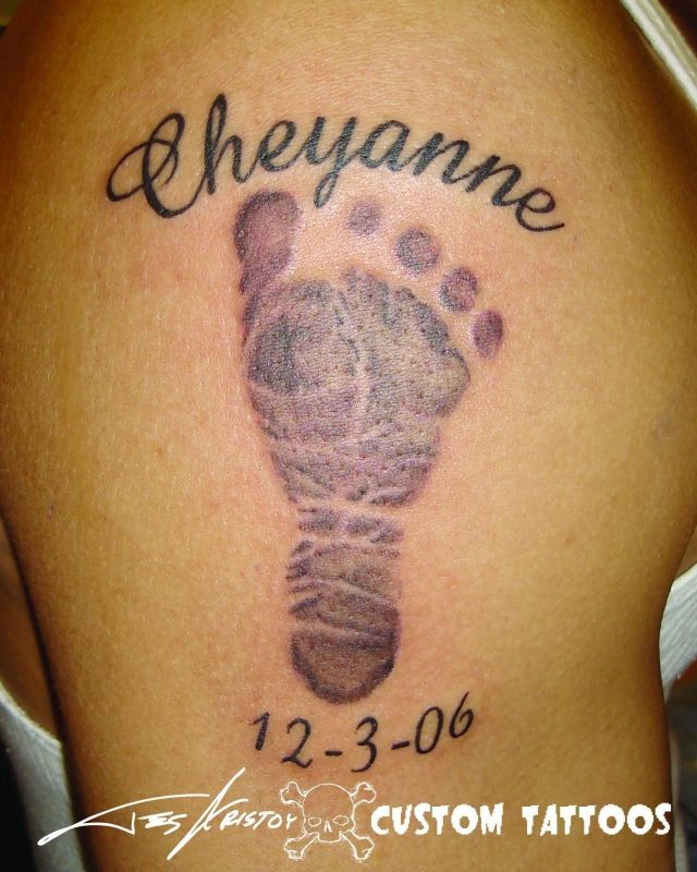 Cheyanne footprints tattoo