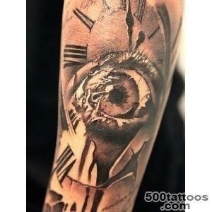 grandfather clock tattoo sleeve