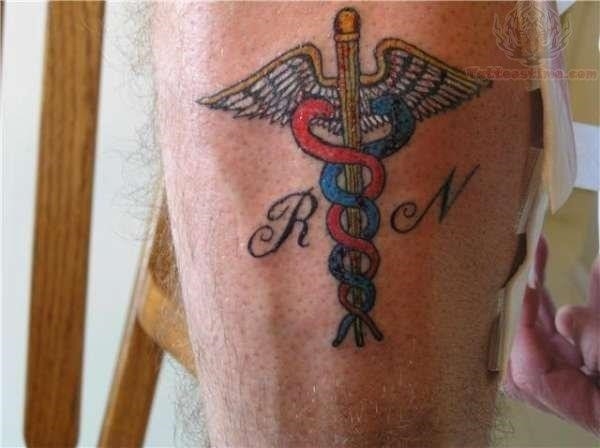 Color nurse symbol tattoo