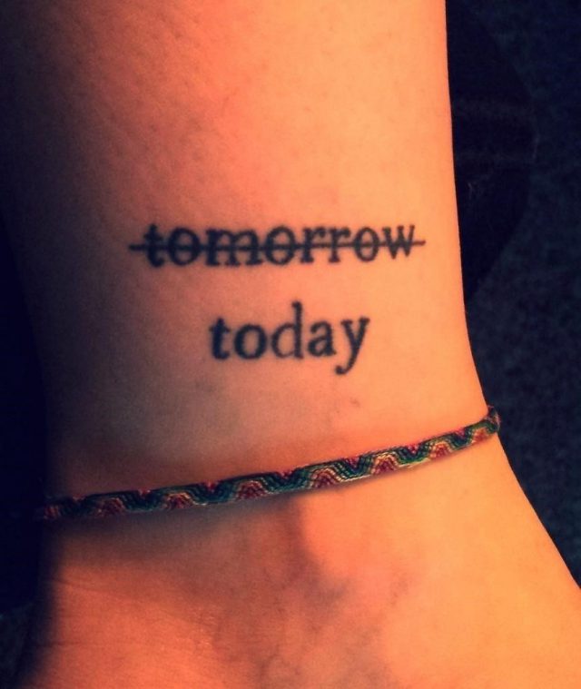 Cool ankle word tattoo