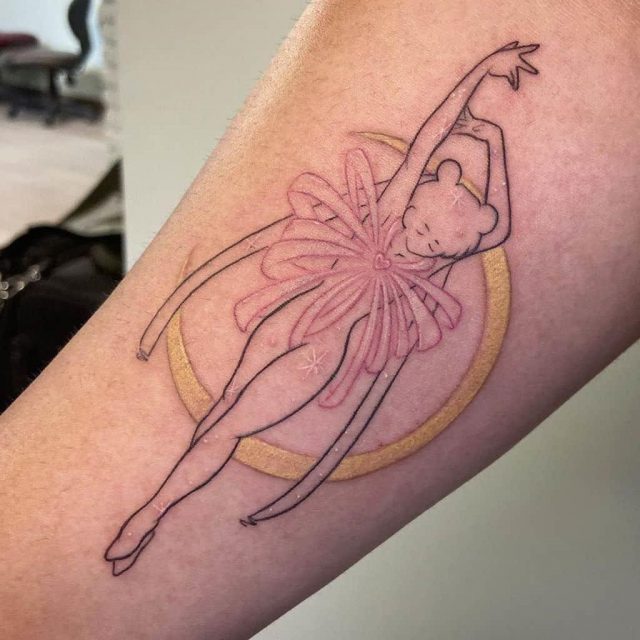 Cool colored sailor moon tattoo