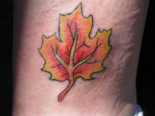 Cool maple leaf tattoo