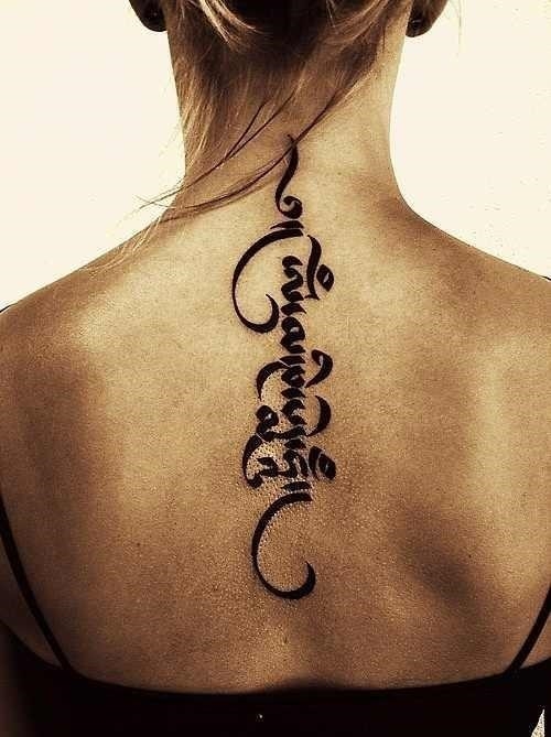 Cool spine tattoo for women