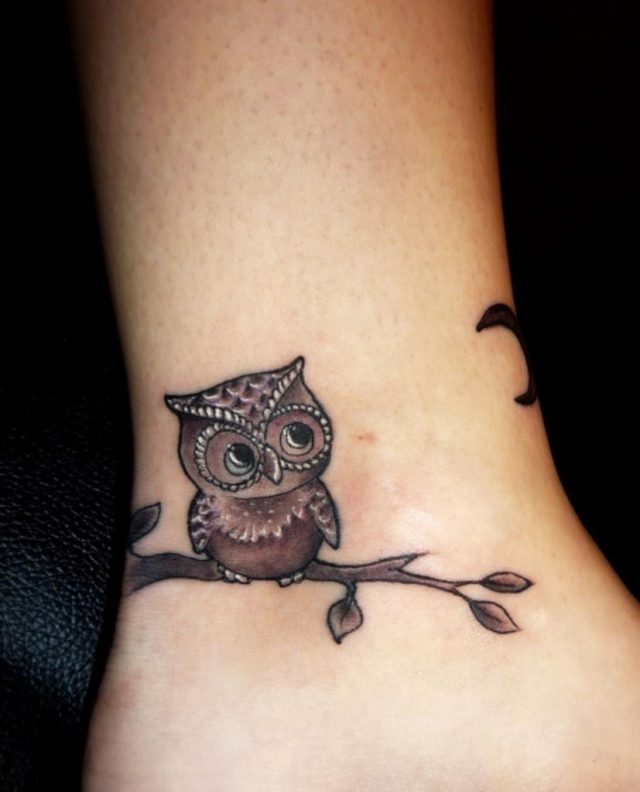 Cute owl tattoo idea 827×1024