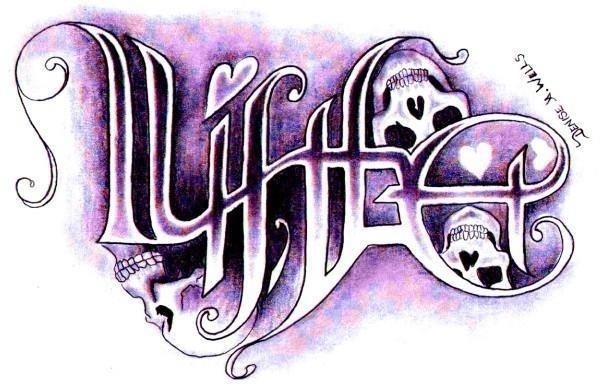 Death life ambigram tattoo design