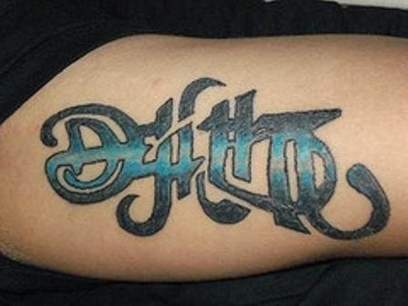 Death life ambigram tattoo