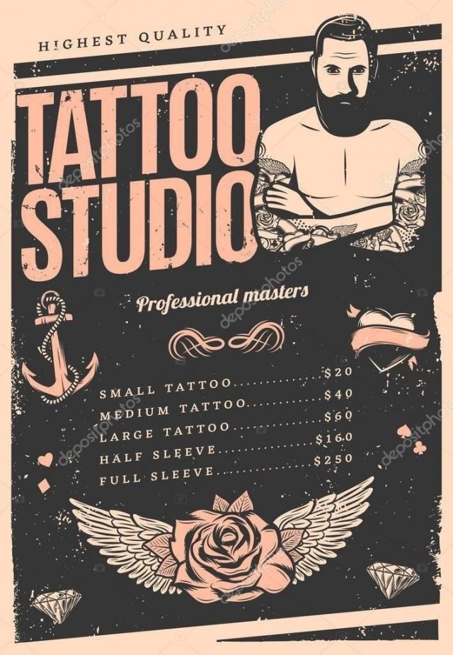 Depositphotos 153234802 stock illustration vintage tattoo studio poster